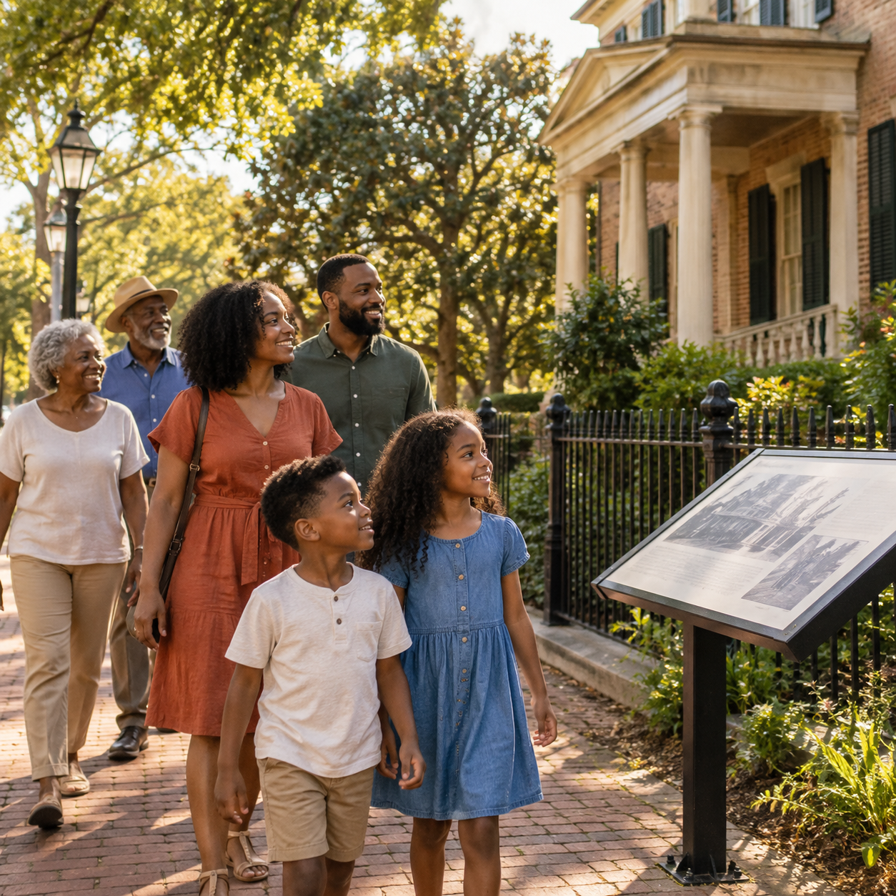 Heritage visitors at a historic place